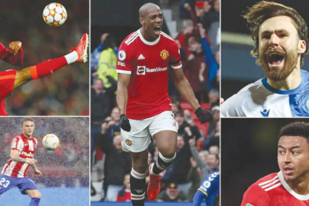 مهاجم بلاكبيرن بن بريريتون دياز - لاعب مانشستر يونايتد جيسي لينغارد - مهاجم مانشستر  يونايتد أنتوني مارسيال - جو غوميز مدافع ليفربول - كيران تريبيير لاعب أتلتيكو مدريد