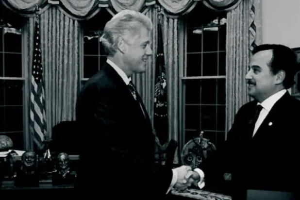 Başkan Clinton ve Mısır Büyükelçisi Nebil Fehmi  