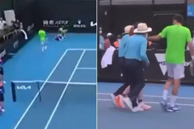 أستراليا المفتوحة: لاعبان يهرعان لمساعدة فتاة جمع الكرات بعد سقوطها (فيديو)