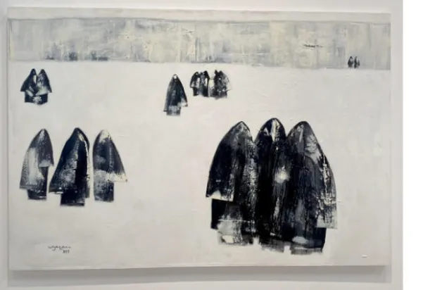 لوحة الفنان فهد الحجيلان في بينالي الدرعية