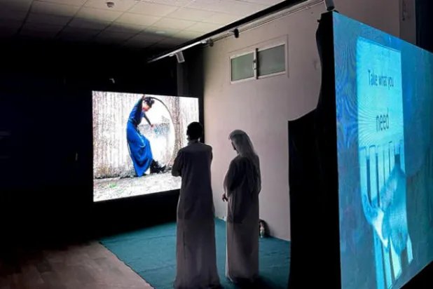 جانب من ملتقى الفيديو آرت بنسخته الماضية 