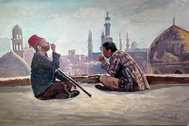 أحد مشاهد فيلم «شحاذون ونبلاء» للفنان رضا خليل