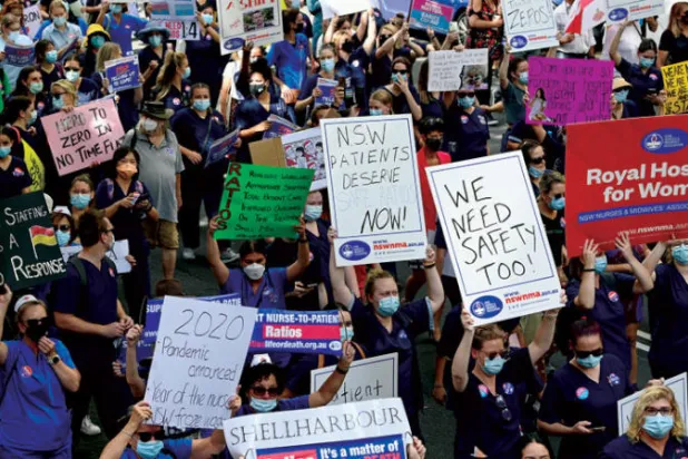 ممرضات أستراليا يُضربن احتجاجاً على ظروف العمل في ظل الوباء