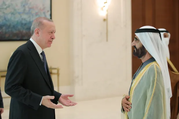 Cumhurbaşkanı Erdoğan, Dubai Emiri Al Maktum ile görüştü 