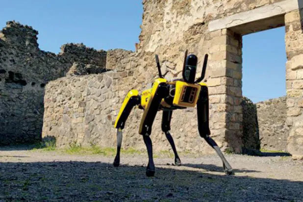 كلب آلي للمساعدة في مراقبة حفر بومبي الإيطالية