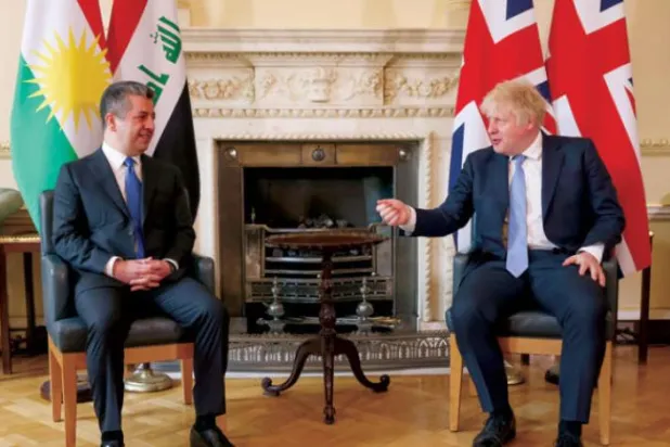 Johnson, Barzani'yle Avrupa'nın Rus gazına bağımlılığını azaltmaya yönelik çabaları görüştü