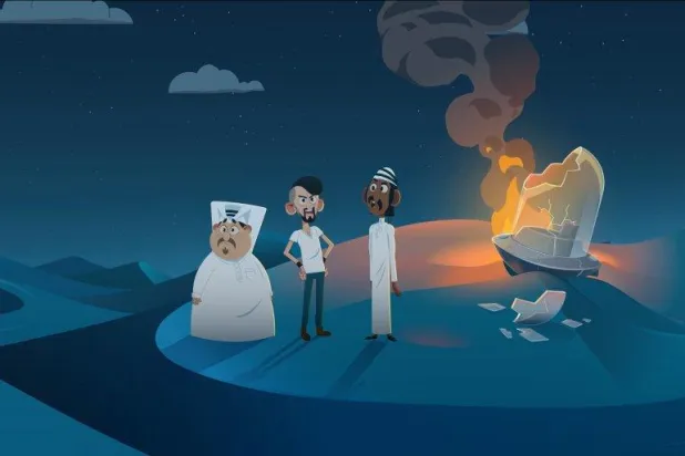 لقطة من إحدى حلقات مسلسل «كوكباني» الكرتوني (حساب استوديو «نفّيش» على تويتر)