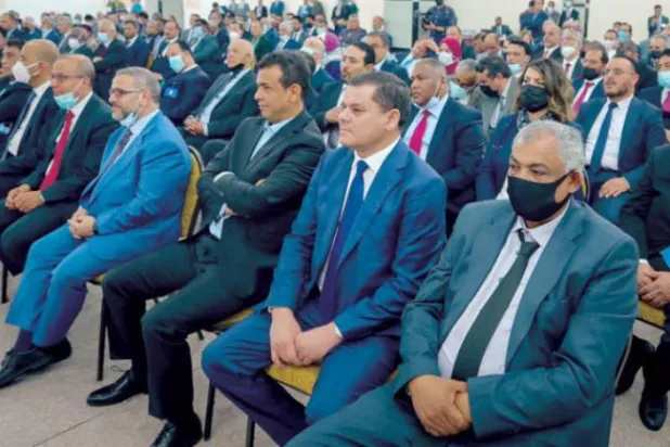 Ulusal Birlik Hükümeti’nin 2021 Mart ayında yemin töreninden bir kare. (Birlik Hükümeti)  