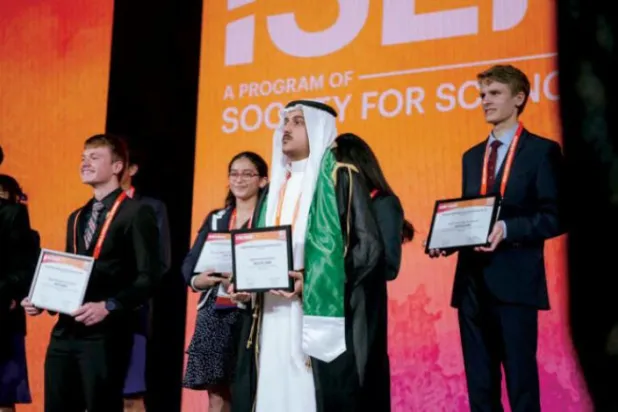 Student Abdullah al-Ghamdi, winner of the 2022 Regeneron Young Scientist Award (Asharq Al-Awsat)