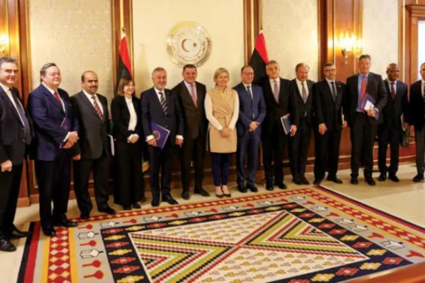 Libya Geçici Ulusal Birlik Hükümeti Başbakanı Dibeybe’nin daha önce ülkesindeki yabancı diplomatlarla yaptığı bir görüşme (Libya Ulusal Birlik Hükümeti)