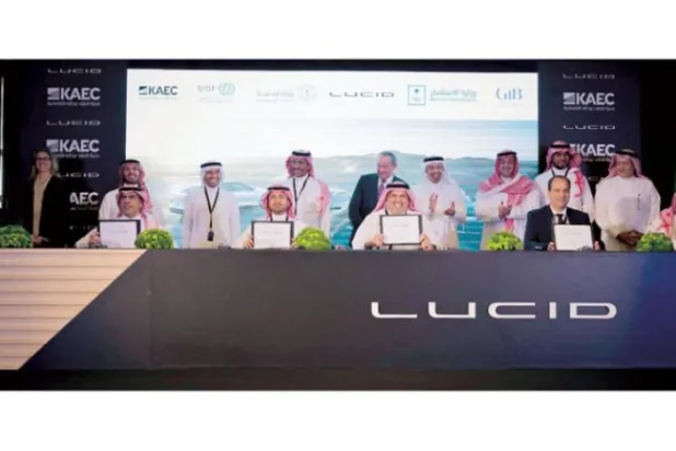 
مراسم راه اندازی کارخانه شرکت خودروسازی الکتریکی لوسید در سعودی ۱۸ مه (الشرق الاوسط)