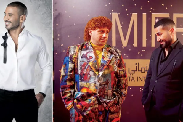 سعد في مشهد تمثيلي مع أحمد مكي من مسلسل «الكبير أوي6»  -  يحضر سعد أغاني جديدة لإطلاقها في فصل الصيف