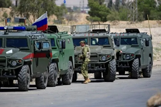 صورة ارشيفية لدورية عسكرية روسية شمال سوريا (الشرق الاوسط)