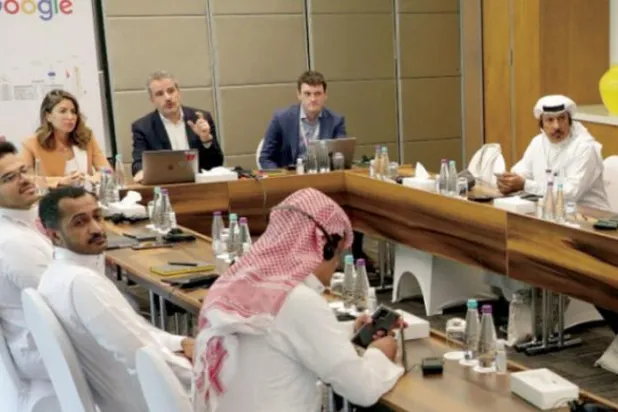 Managing Director for Google in the Middle East & North Africa Anthony Nakache at a conference in Riyadh on Tuesday. (Asharq Al-Awsat)