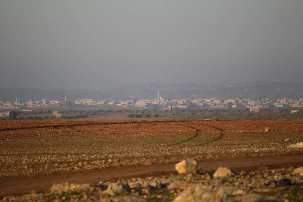 A general view shows Qabasin town northeast of the Syrian town of al-Bab, Syria January 7, 2017. (Reuters)