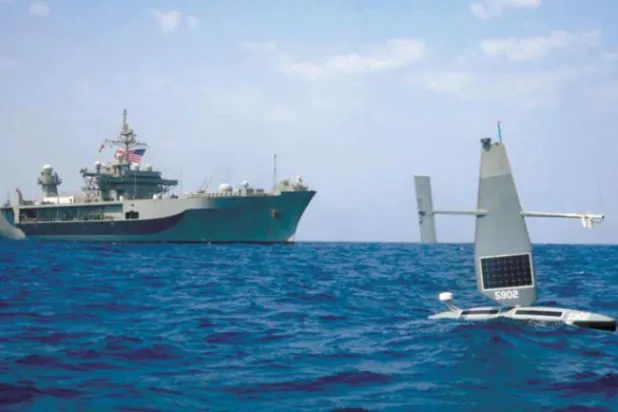 21 Nisan 2022’de Kızıldeniz’de bir deniz tatbikatı kapsamında konuşlandırılan insansız bir deniz aracı (Beşinci Filo)