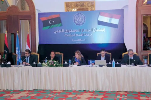 TM ve DYK’nın 19 Mayıs'ta Kahire gerçekleştirdikleri istişare toplantısından bir kare (UNSMIL)