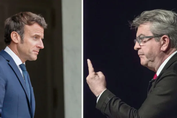 سارع ميلونشون إلى دعوة ناخبي اليسار والبيئويين إلى الاتحاد والذهاب كتلة واحدة إلى معركة «التشريعية» (إ.ب.أ)  -  بيَّن استطلاع للرأي أن 35% فقط من الفرنسيين يتمنون أن يحصل ماكرون على أكثرية نيابية (إ.ب.أ)