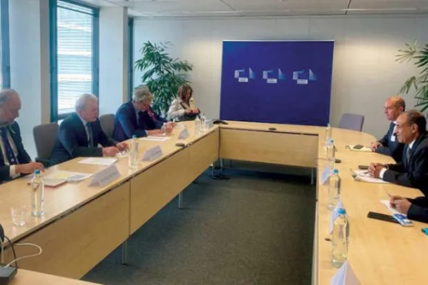 Egypt's Ambassador to the European Union Badr Abdel-Atti held talks with EU Commissioner for Agriculture Janusz Wojciechowski (Egyptian Foreign Ministry)

