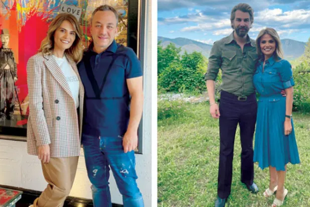 ألين المر مع أحد أبطال مسلسل «مرارة الحب»   -  مع اختصاصي التجميل بسام فتوح ضيفها في «All access»  (خاص بـ «الشرق الأوسط»)