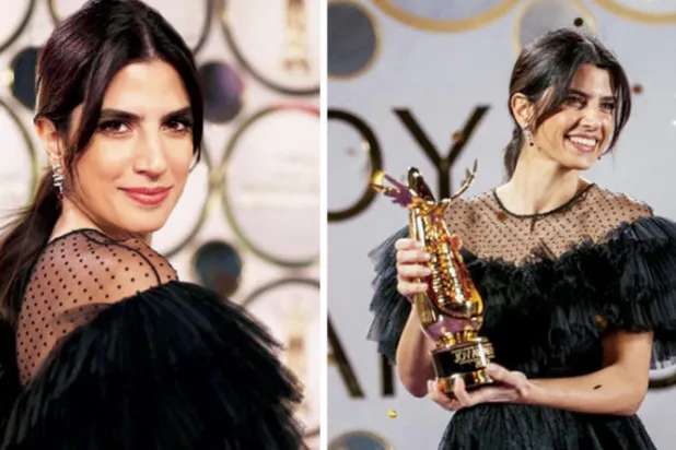 كارمن بصيبص تنال جائزة في السعودية  -  النجمة اللبنانية كارمن بصيبص بملامحها العفوية (الشرق الأوسط)