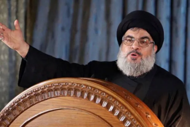 حزب اللہ کے سیکرٹری جنرل حسن نصر اللہ کو دیکھا جا سکتا ہے (فائل فوٹو – رائٹرز)