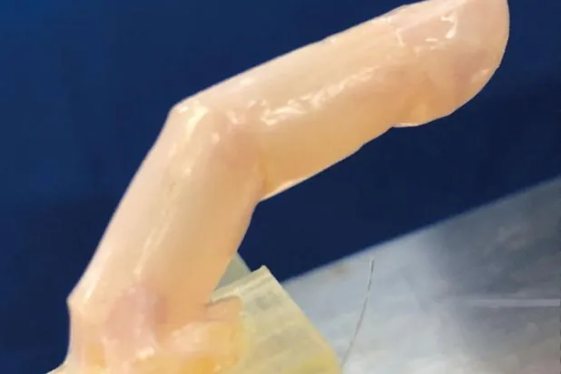 إصبع الروبوت المصنوع من الجلد الشبيه بالجلد البشري (رويترز)