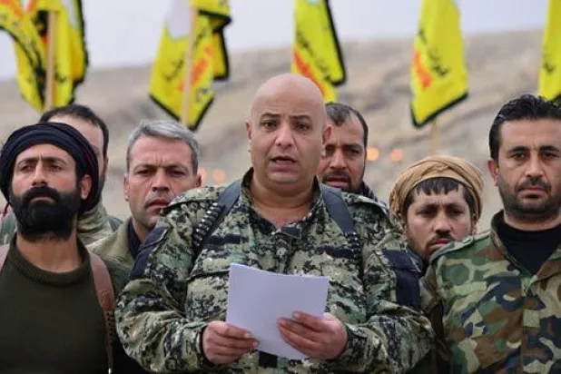 Talal Sülo'nun SDG adına yaptığı sayısız açıklamalardan birinde çekilen fotoğraf / Fotoğraf: Reuters
