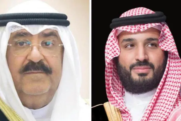 الأمير محمد بن سلمان ولي العهد السعودي (واس) - الشيخ مشعل الأحمد ولي عهد دولة الكويت (كونا)