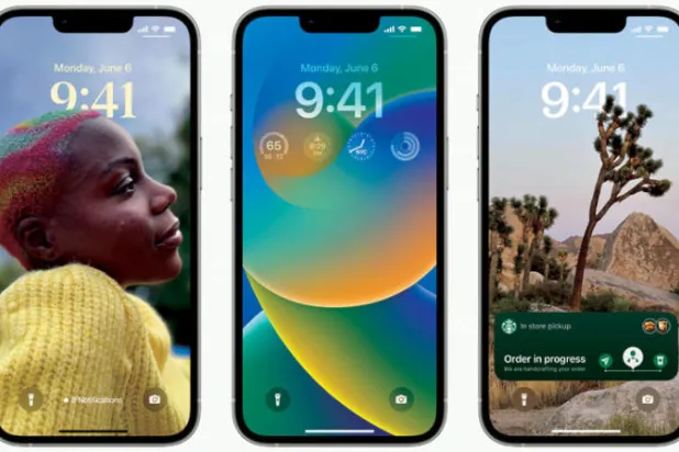 واجهة القفل في نظام «آي أو إس 16» لهواتف الآيفون