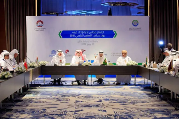 جانب من اجتماع مجلس التعاون الخليجي واتحاد الغرف الخليجية أمس الأربعاء بمسقط (الشرق الأوسط)