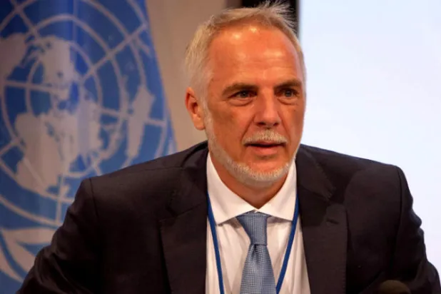 أعرب رئيس المؤتمر الدبلوماسي النمساوي ألكسندر كمينت يقول «نحن أمام خطر عودة الوضع إلى ما كان عليه في خمسينات وستينات القرن الماضي، في وجود مزيد من الجهات الفاعلة»(ا.ف.ب)