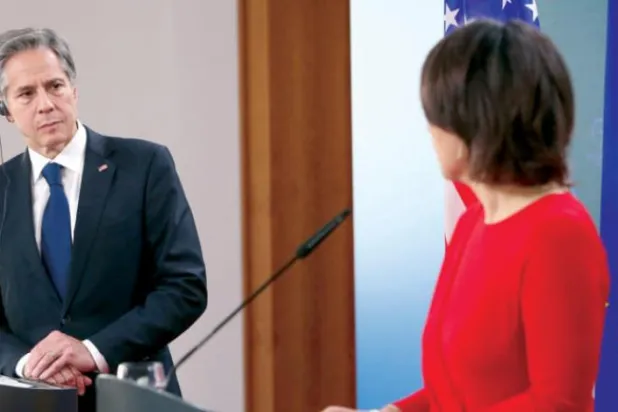 امریکی وزیر خارجہ کو اپنے جرمن ہم منصب کے ساتھ کل برلن میں دیکھا جا سکتا ہے (ای پی اے)