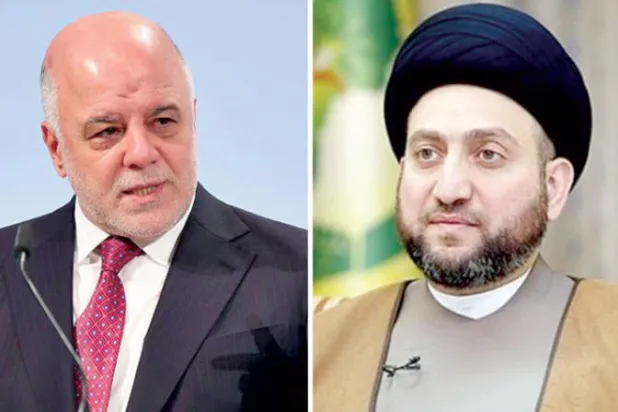 عمار الحكيم زعيم «تيار الحكمة»  -  حيدر العبادي زعيم «ائتلاف النصر»