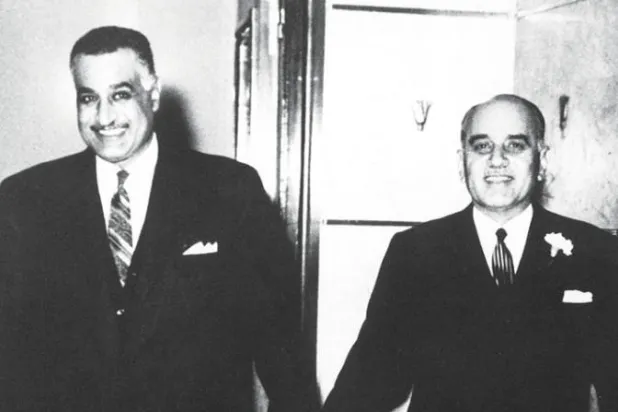 صائب سلام مع جمال عبد الناصر