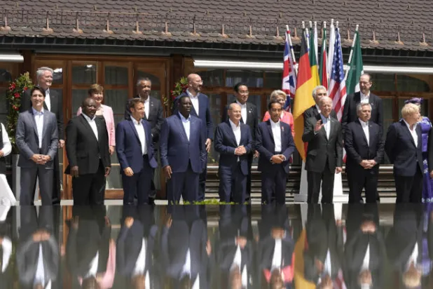 المشاركون في اجتماعات قمة «مجموعة السبع» بألمانيا (أ.ب)