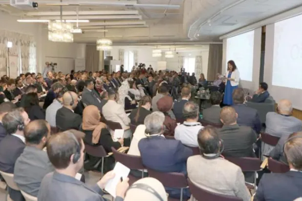 Sweden’s Minister of Foreign Affairs Anne Linde at the Yemen International Forum 2022 (Sana’a Center for Strategic Studies)
