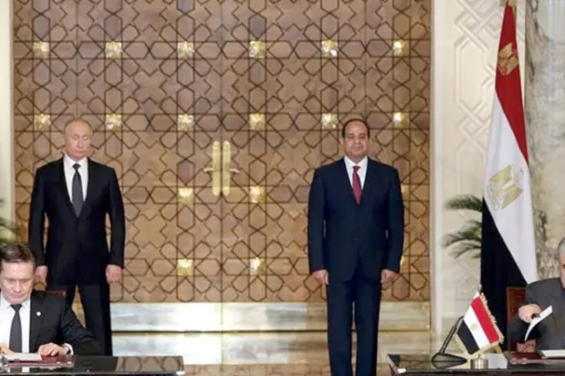 توقيع عقد اتفاق إنشاء محطة «الضبعة النووية» المصرية في القاهرة بحضور رئيسي البلدين (أرشيفية)