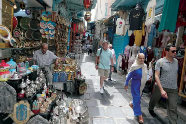 المدينة القديمة في تونس العاصمة يوم 1 يوليو 2022 (إ.ب.أ)