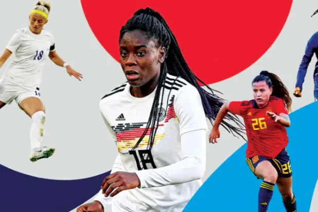 من اليمين: الفرنسية ملفين مالارد ثم الإسبانية كلوديا بينا والألمانية نيكول أنيومي والإنجليزية كلوي كيلي (غيتي)