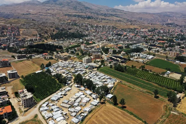 A view shows an informal camp for Syrian refugees in Qab Elias, in Lebanon's Bekaa Valley June 28, 2022. (Reuters)