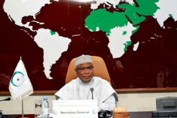 The secretary-general of the Organization of Islamic Cooperation (OIC), Hissein Brahim Taha (Asharq Al-Awsat)