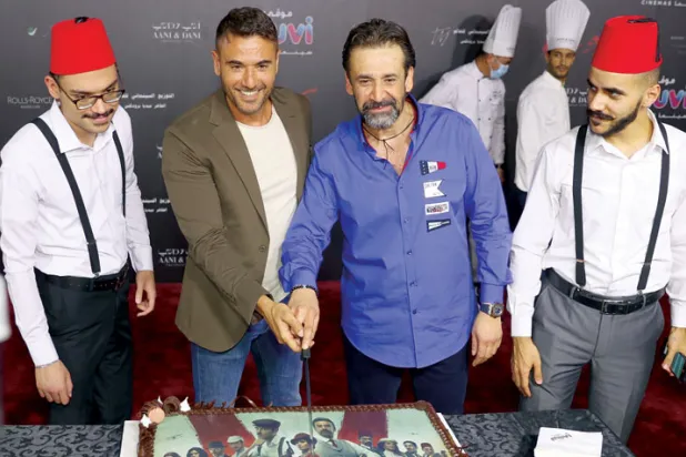 أحمد عز وكريم عبد العزيز يحضران العرض الخاص لفيلم {كيرة والجن} بصالات السينما السعودية (تصوير صالح الغنام)