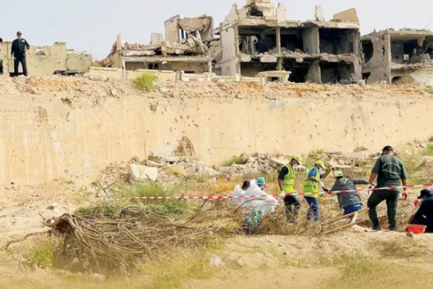 مقبرة جماعية عثر عليها مؤخراً في مدينة ترهونة غرب ليبيا (الهيئة العامة للبحث والتعرف على المفقودين)