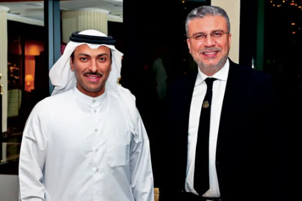 وزير الإعلام البحريني الدكتور رمزان النعيمي مع الليثي (الشرق الأوسط)
