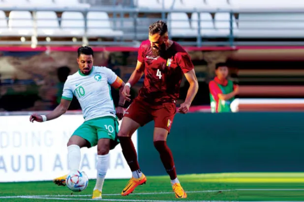 من آخر ودية خاضها الأخضر أمام فنزويلا (موقع المنتخب السعودي)