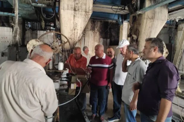صورة من داخل معمل تل سلحب نشرتها وزارة الصناعة السورية