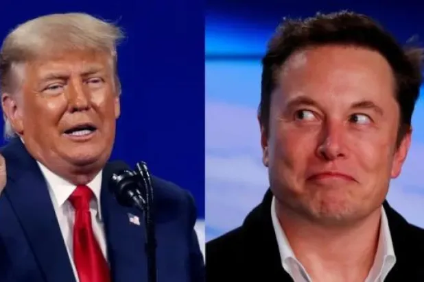الملياردير الأميركي إيلون ماسك (يمين) والرئيس السابق دونالد ترمب (رويترز)