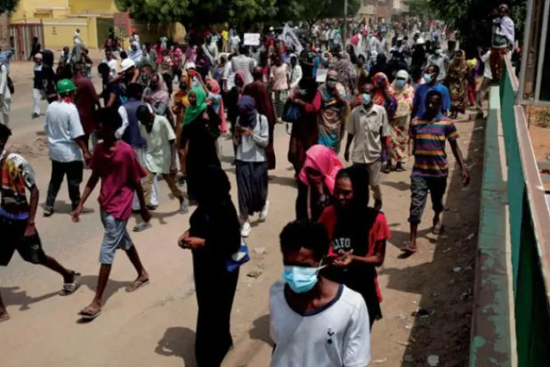 کل خرطوم میں مظاہرے کا منظر (ا.ب)