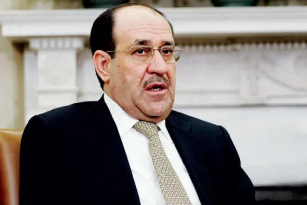 ریاستی قانون اتحاد کے رہنما نوری المالکی کو دیکھا جا سکتا ہے (گیٹی)